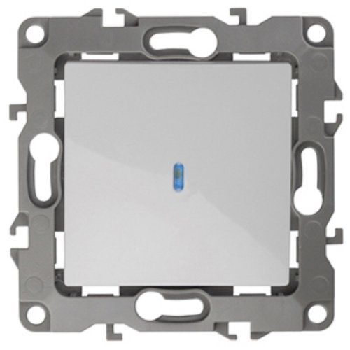 Выключатель с подсветкой без рамки Эра S12 1-кл 10А белый картинка